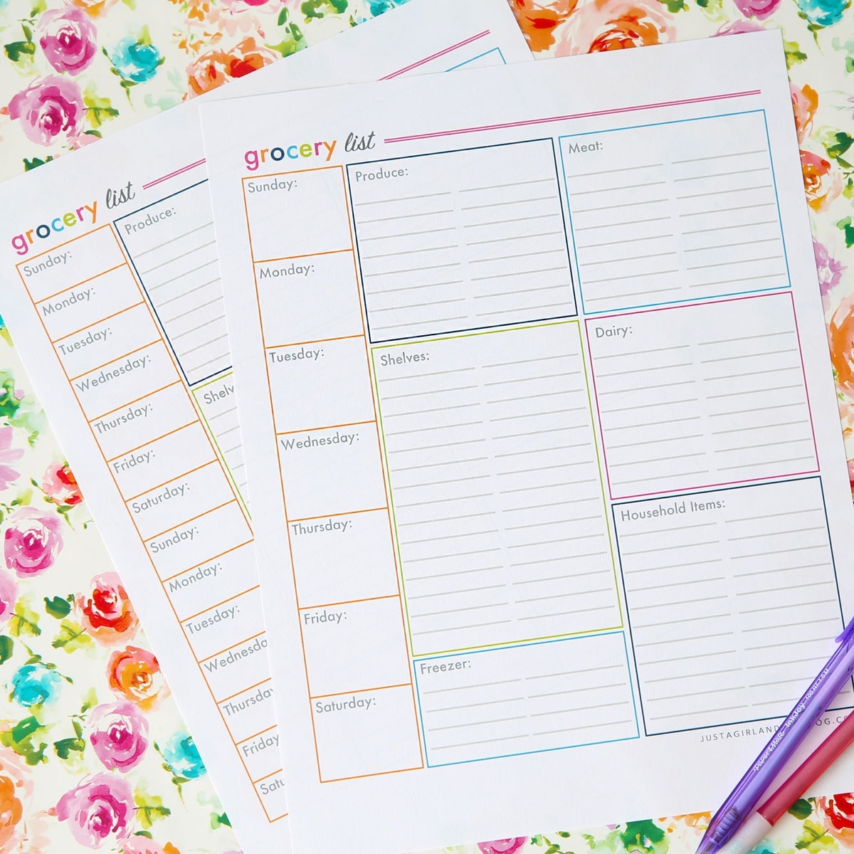 Free Printable Grocery List Sheets
