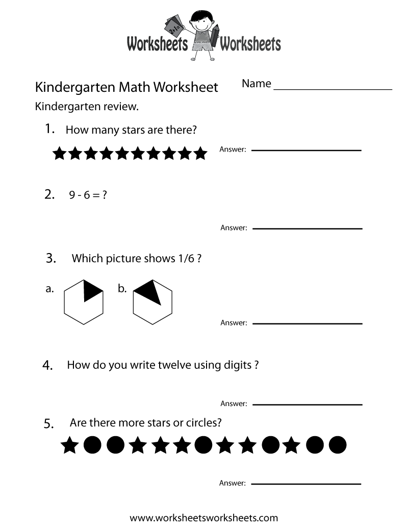 Free Printable Math Sheets For Kindergarten