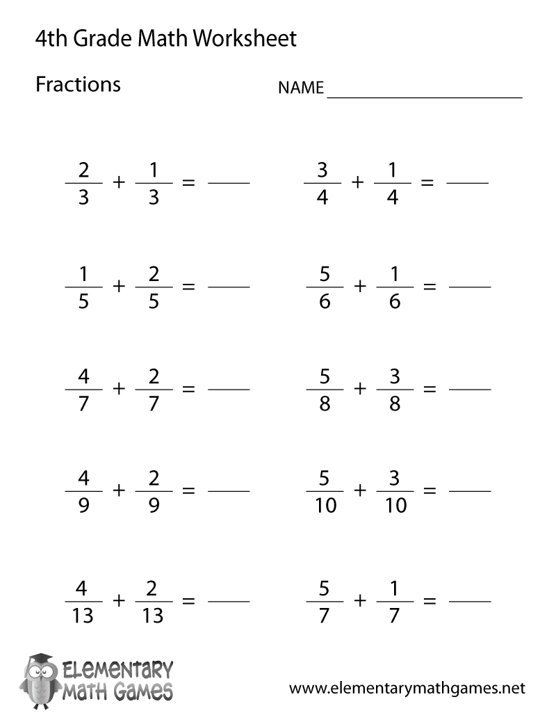 Free Printable Worksheets For 4th Grade