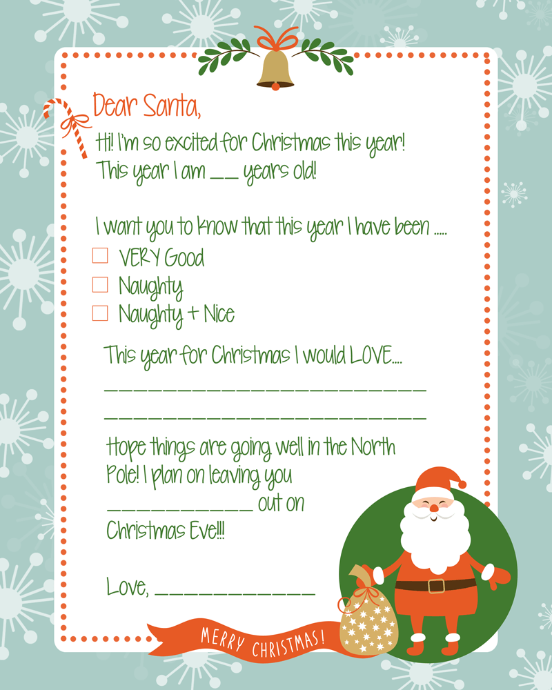 Letter To Santa Free Printable