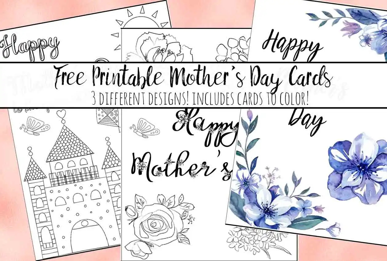 Free Printable Mother s Day Cards some Of Them You Can Color 