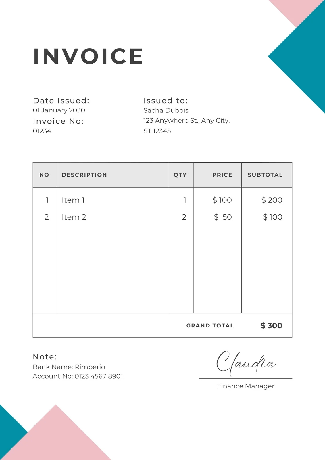 Downloadable Free Printable Invoice Templates
