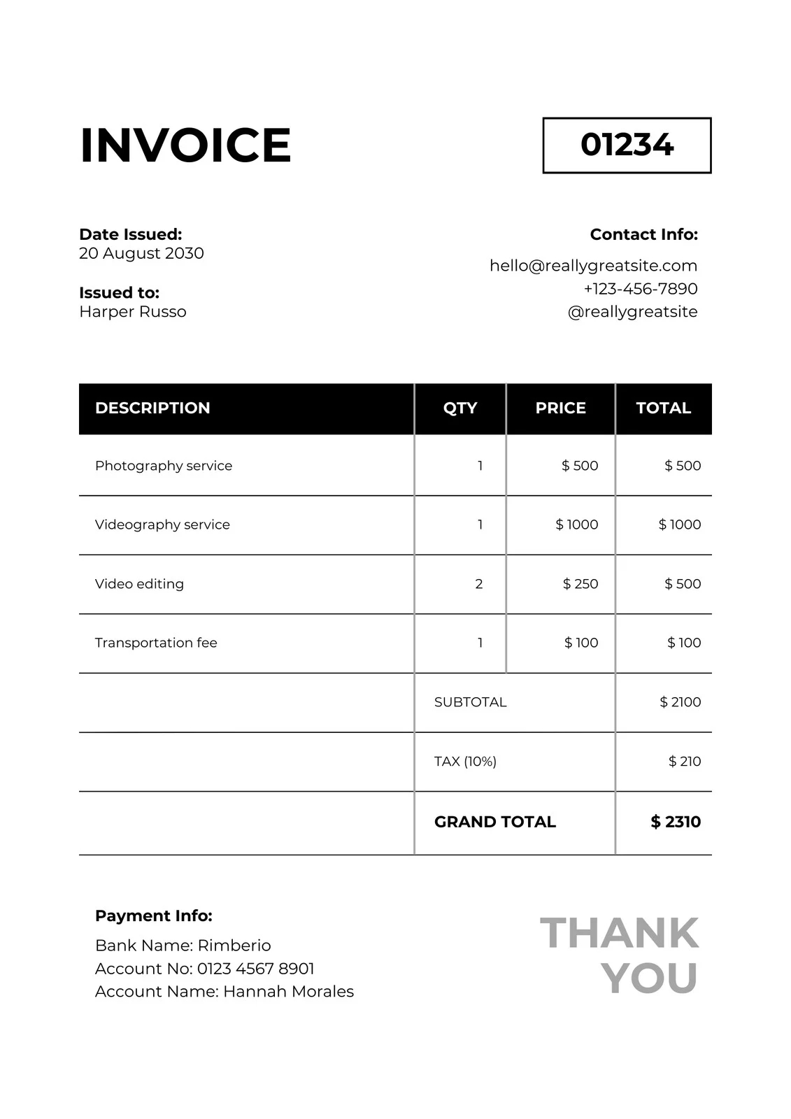 Free Printable Professional Invoice Templates To Customize Canva