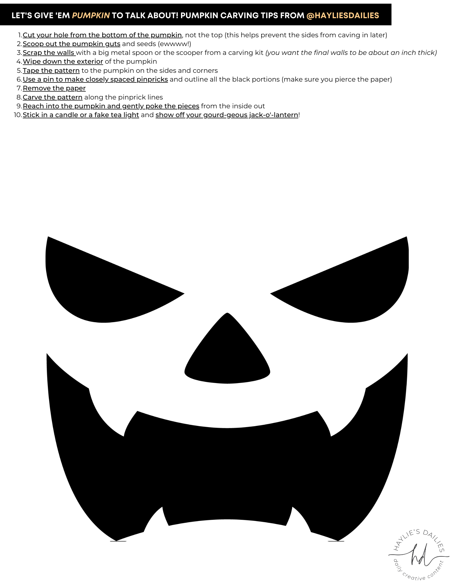 Free Printable Jack O Lantern Stencils