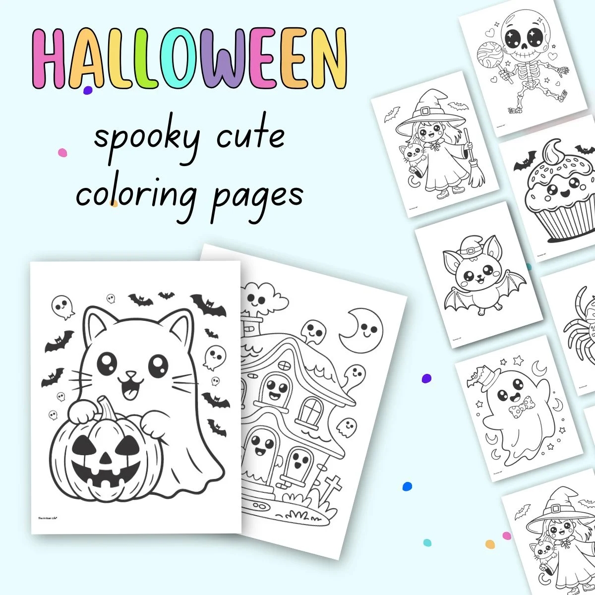 Free Printable Spooky Cute Halloween Coloring Pages The Artisan Life