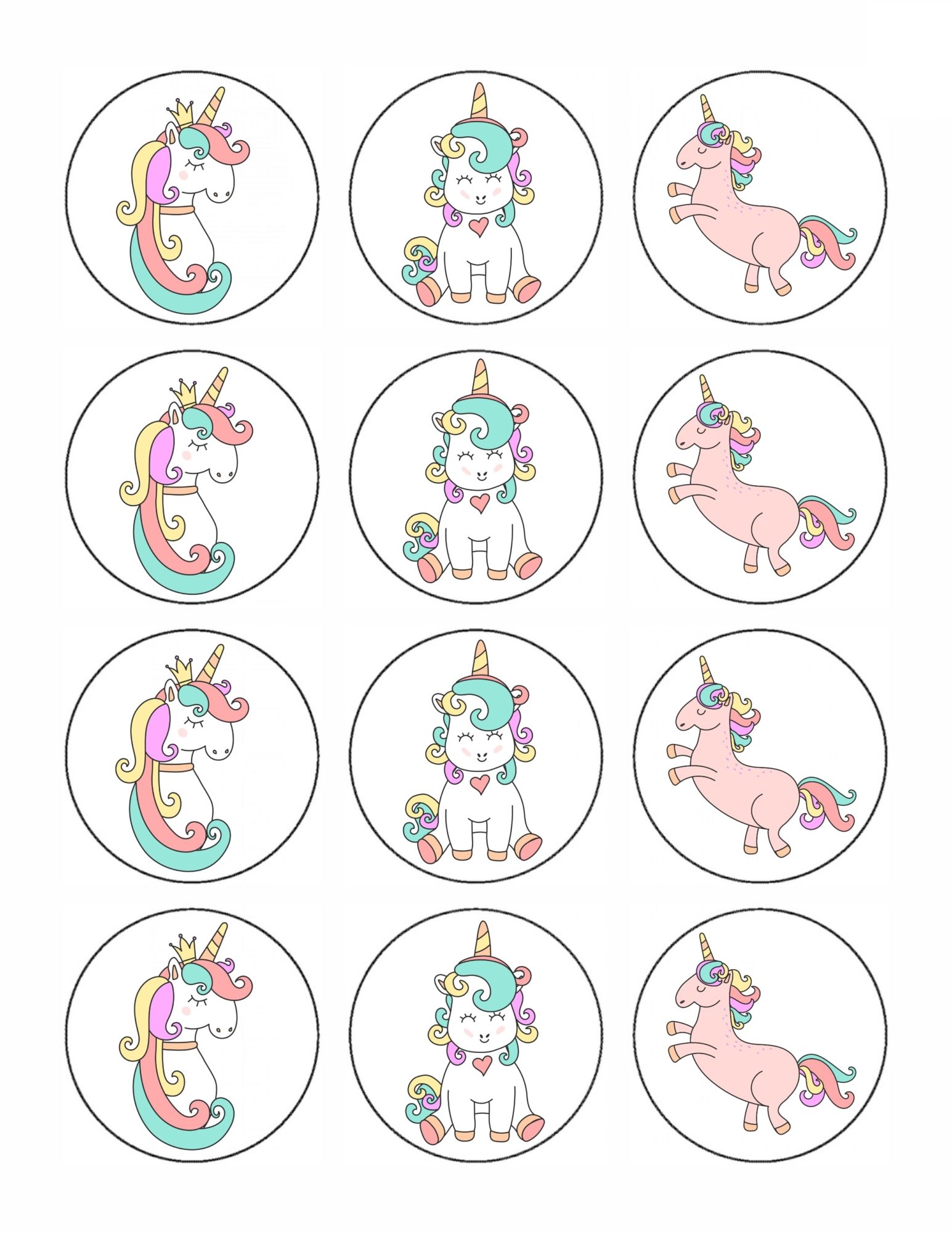Free Printable Unicorn Cupcake Toppers Life Family Joy