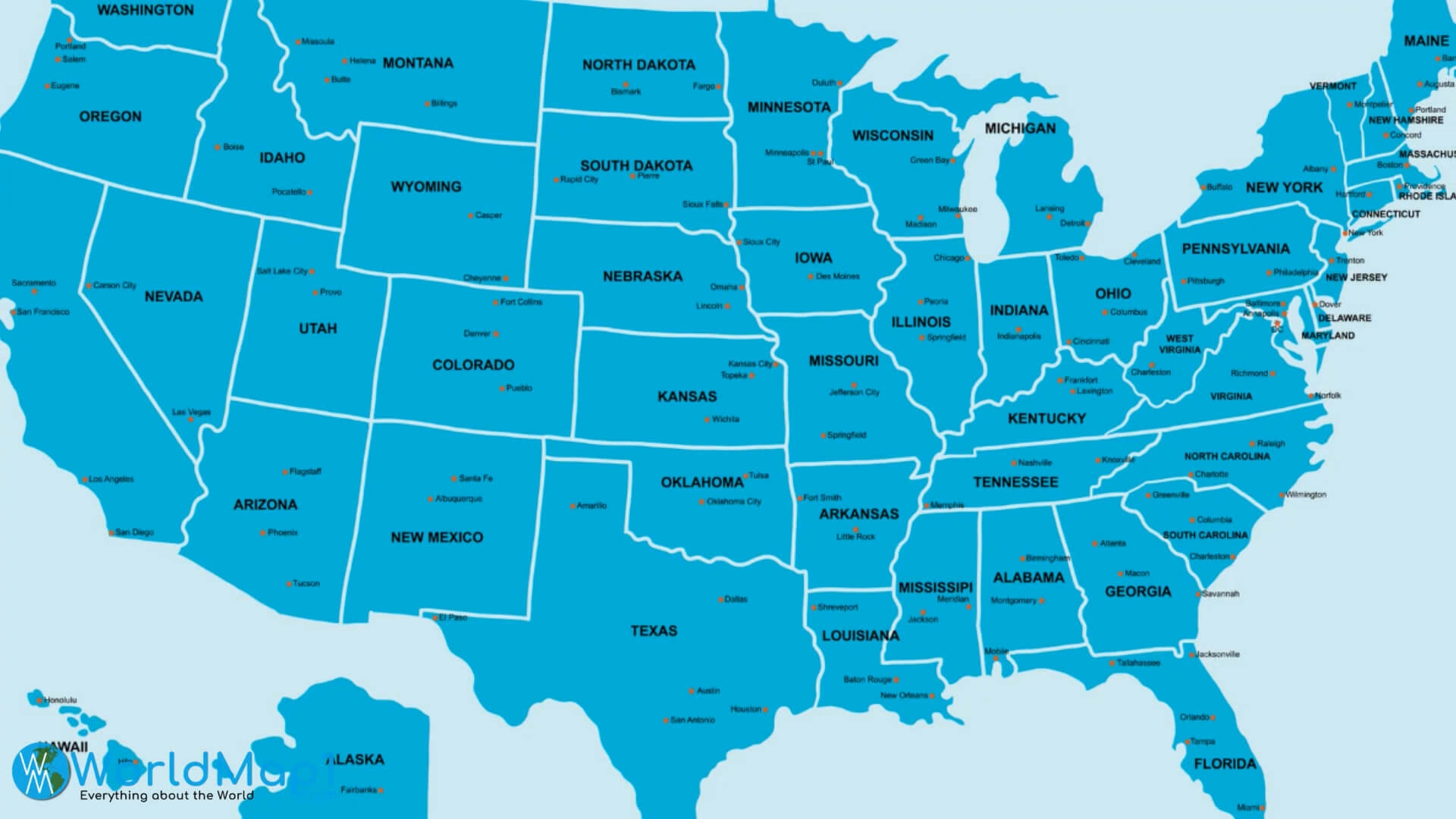 Free Printable United States Map With States