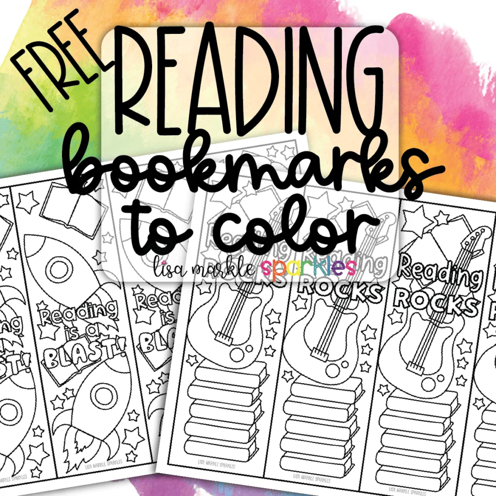 Free Reading Bookmarks To Color Printable PDF Lisa Markle Sparkles Clipart And Graphic Design