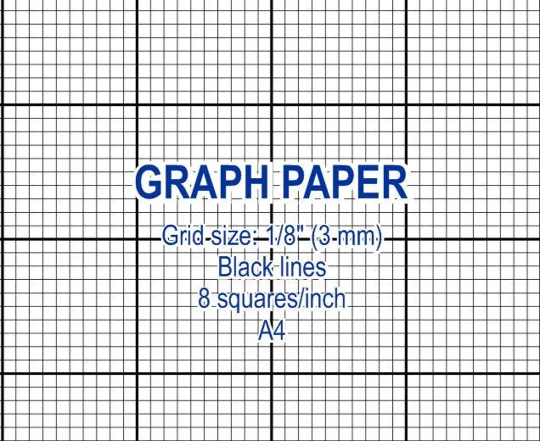 Graph Paper Printable 3 Mm Grid Cross Stitch Design 8 Squares Per Inch Black Lines A4 Instant Download PDF Etsy Australia