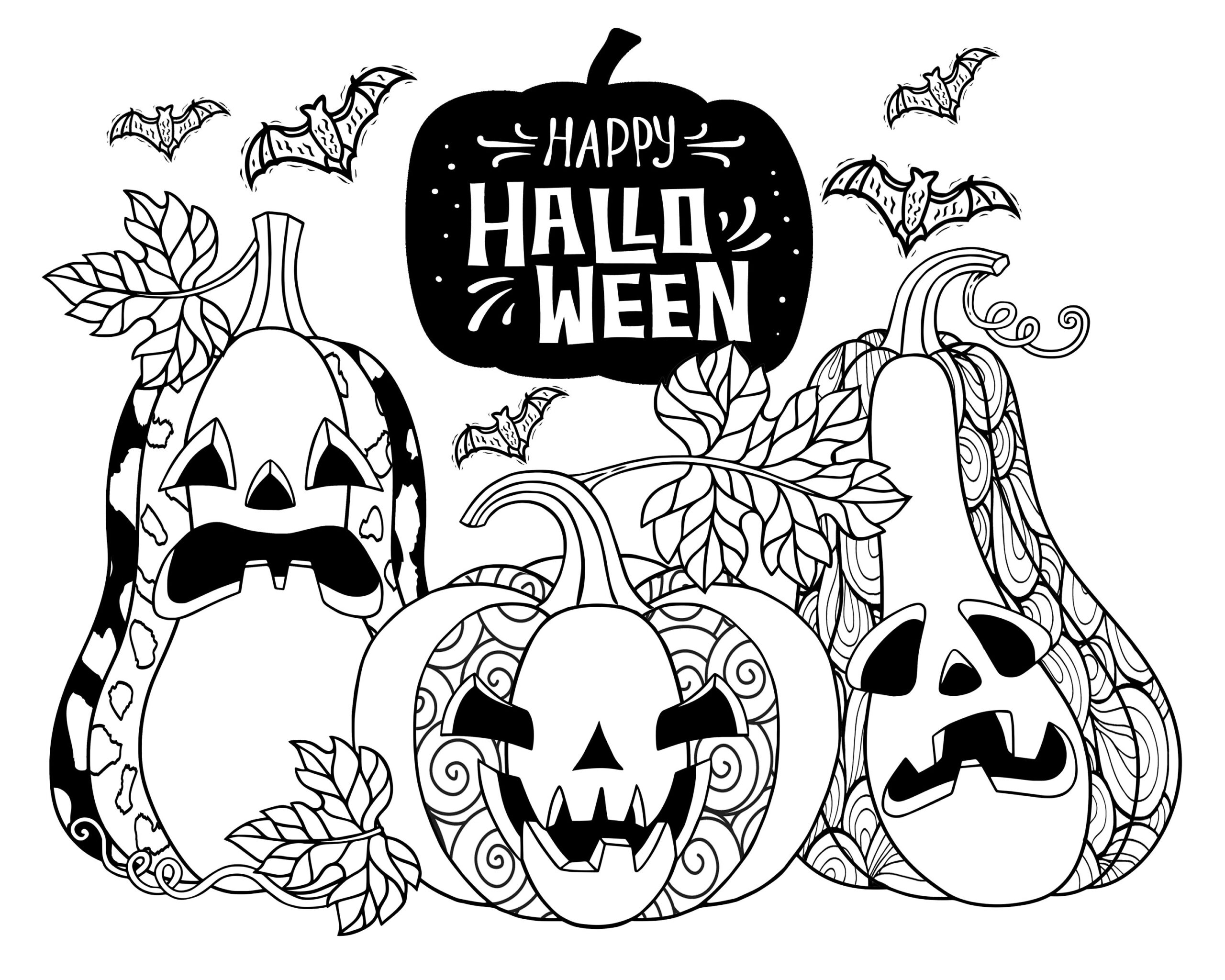 Halloween Coloring Pages For Adults Witch Spooky Pumpkin Ghost 