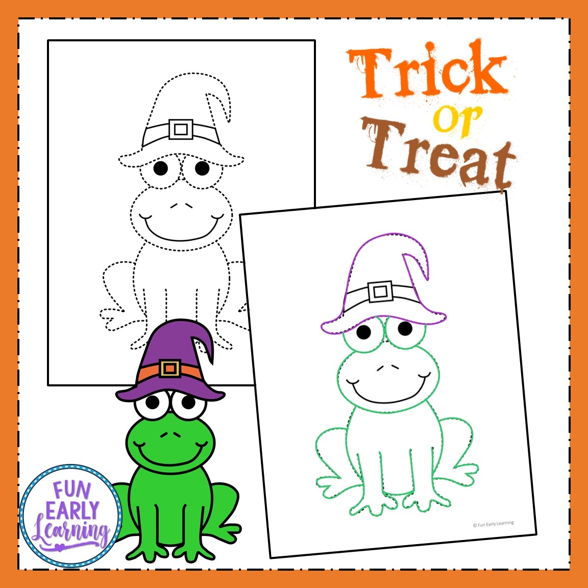Halloween Coloring Pages Printable Free Tracing Activity Fun Early Learning