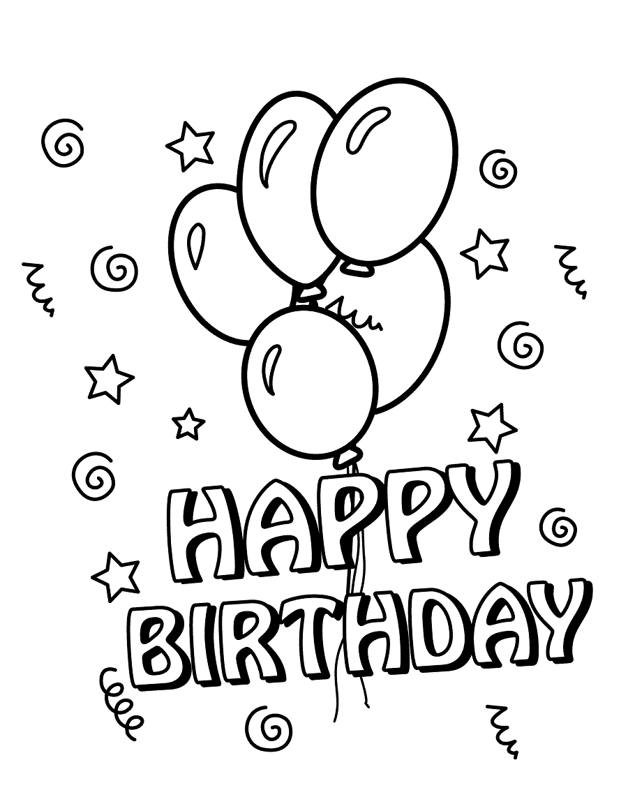 Happy Birthday Coloring Pages Printable Coloring Pages FREE