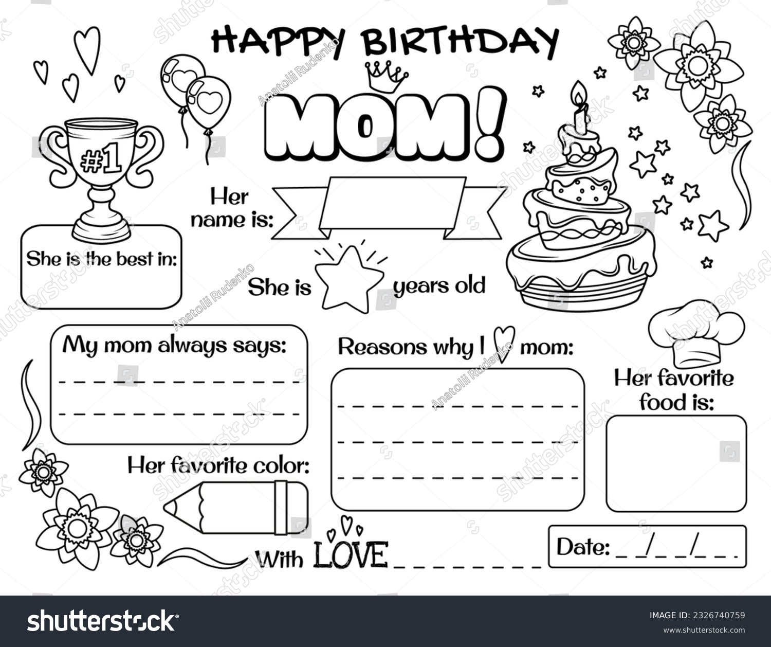 Happy Birthday Mom Drawing Card Over 4 290 Royalty Free Licensable Stock Illustrations Drawings Shutterstock