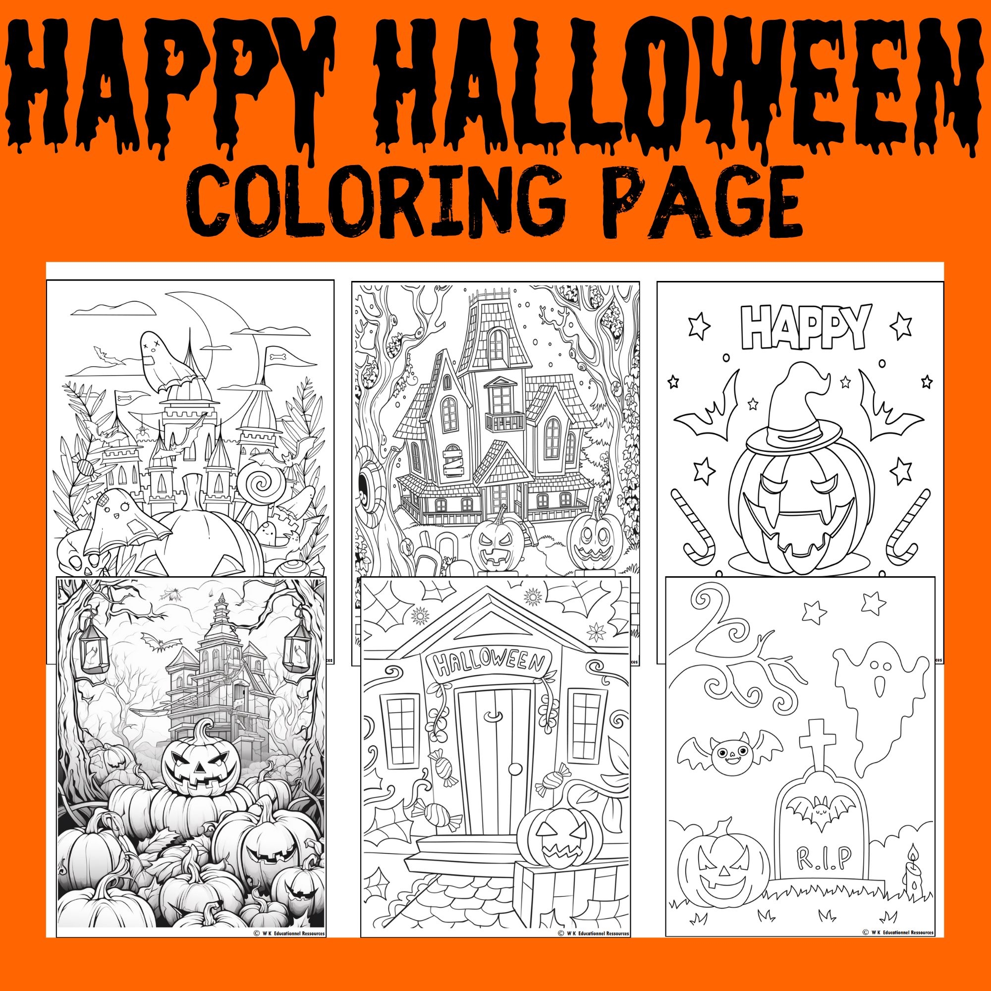 Happy Halloween Coloring Pages Coloring Sheets Coloring Book Clipart Printable Made By Teachers