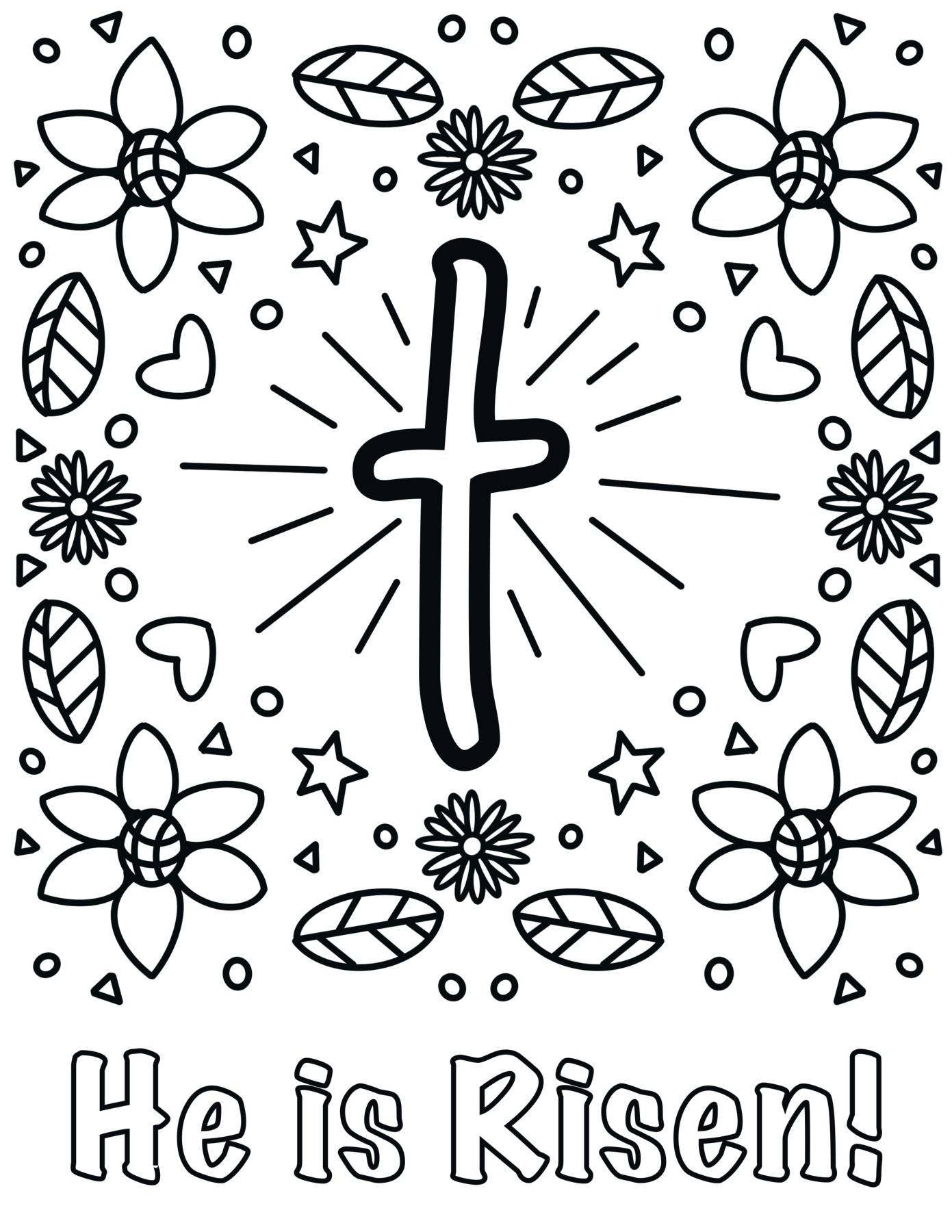 He Is Risen Christian Easter Coloring Page Sheet Jesus Is Risen 