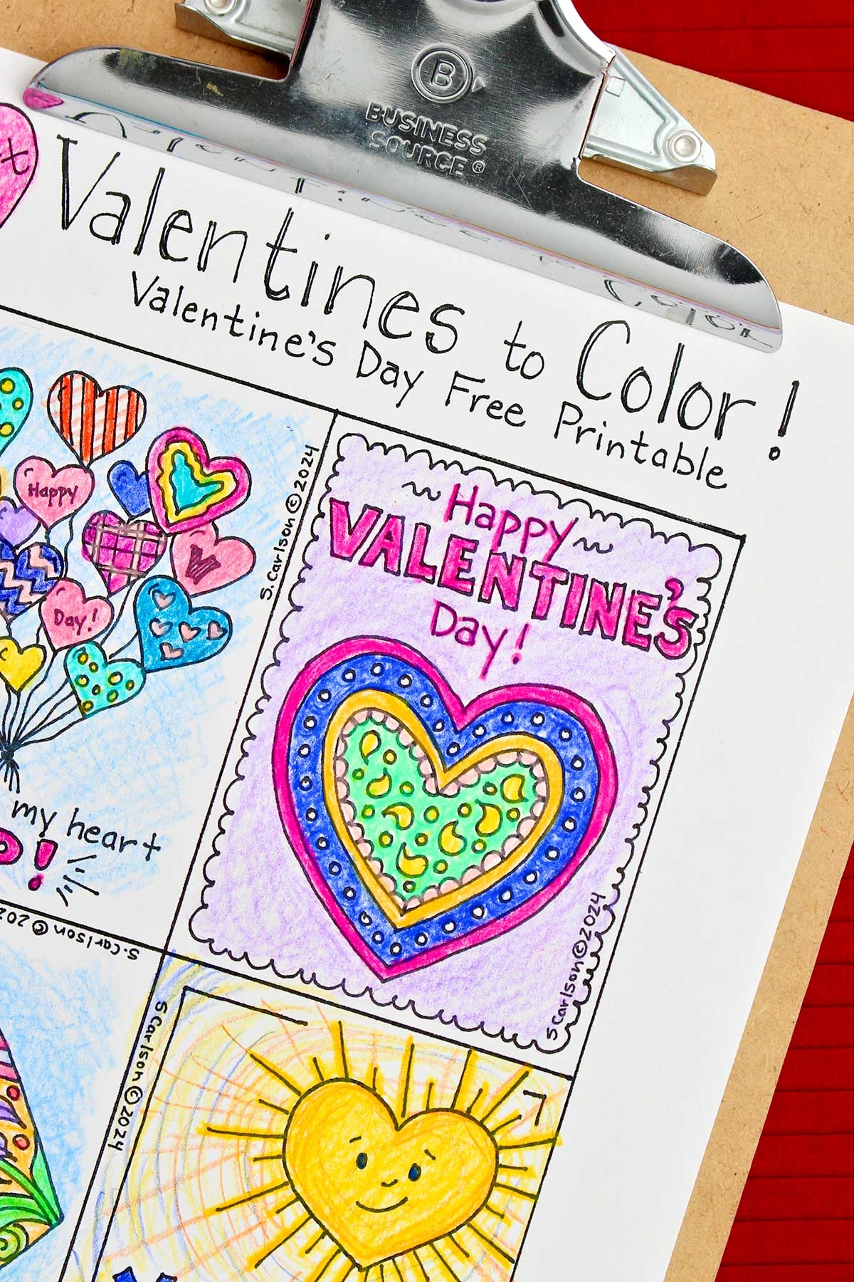 Heart Valentines To Color A Valentine s Day Free Printable Welcome To Nana s