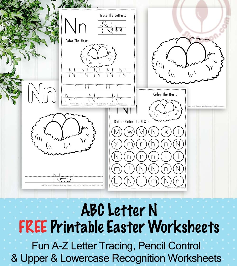 Hop Into Learning With Free Printable Easter Themed Letter N Tracing Worksheets Sly Spoon