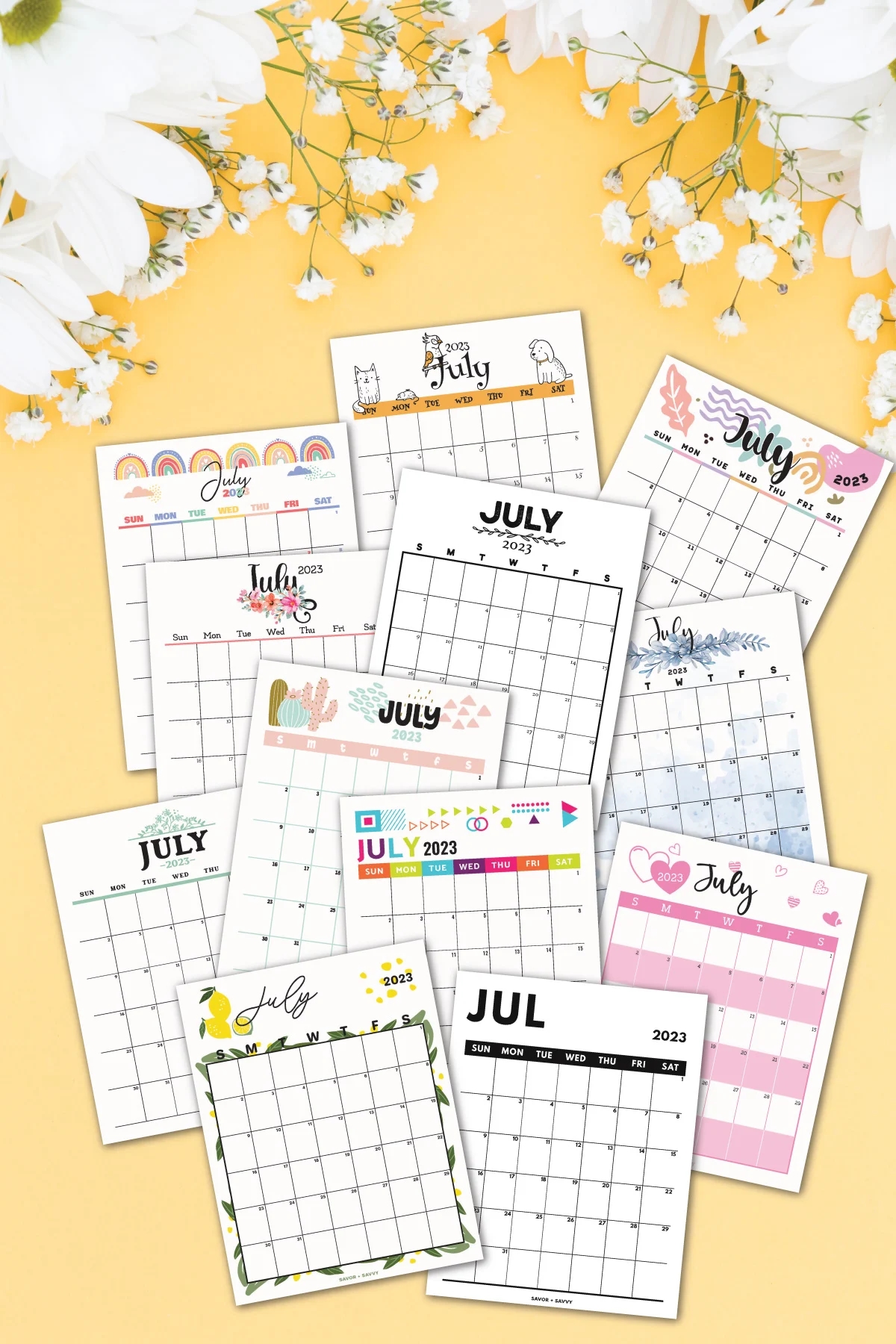 July 2023 Calendar Templates 12 Free Printables Savor Savvy