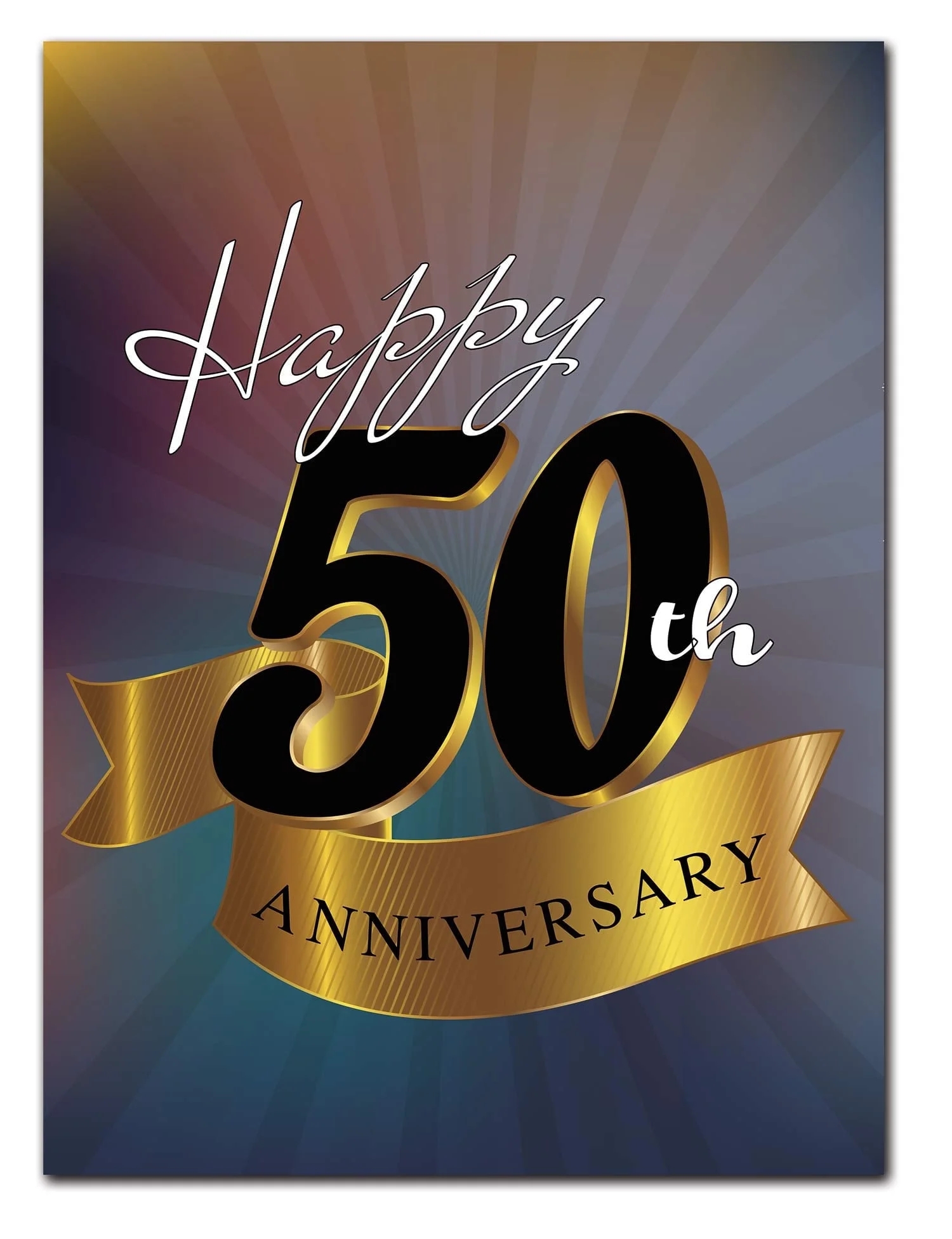 Jumbo 50th Anniversary Greeting Card Blank Inside Premium Quality Elegant Design Made In USA 11 75 X 9 Walmart
