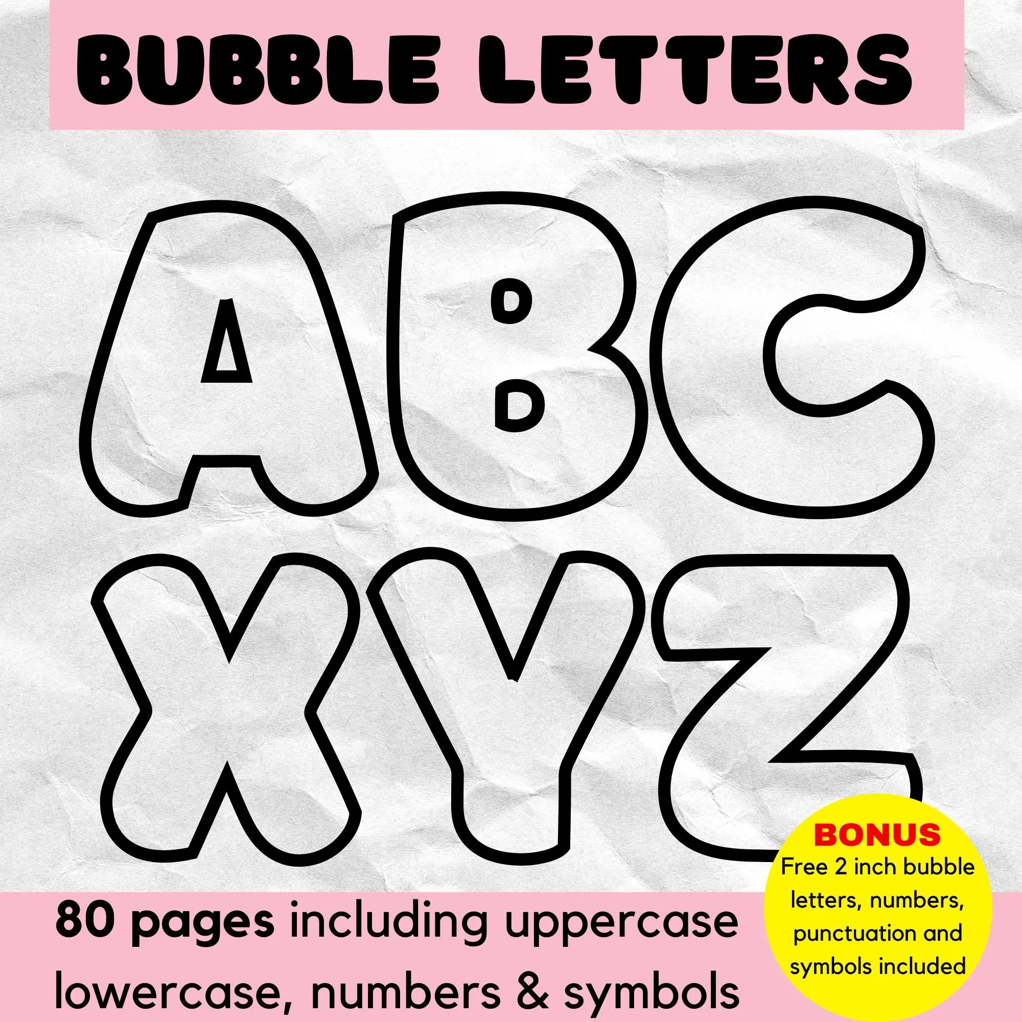 Large Bubble Letters Font Printable Letters Bubbly Lettering Bulletin Board Bubble Alphabet Letter Number Symbol Bubbly Letters ABC Capital Etsy