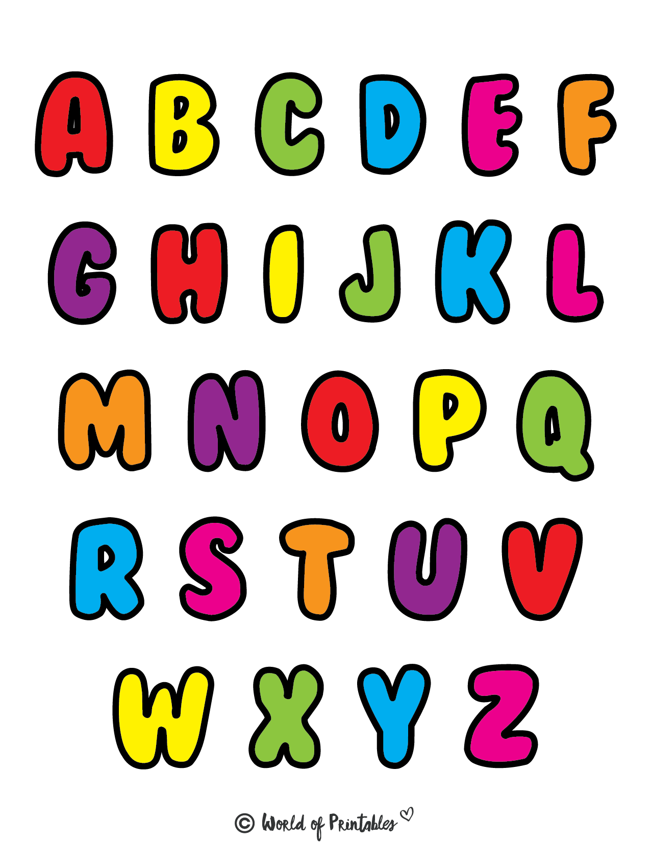 Large Colored Letters 10 Free PDF Printables Printablee Worksheets Library