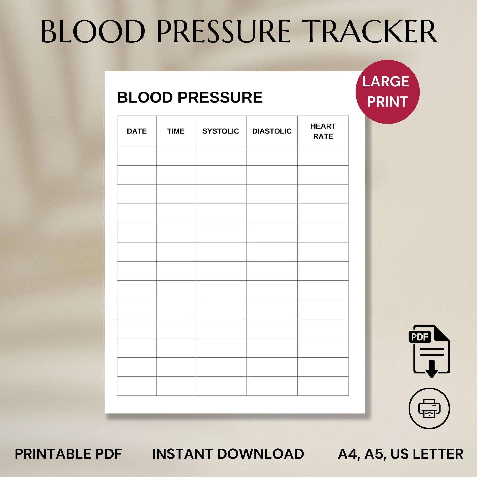 Free Printable Blood Pressure Log