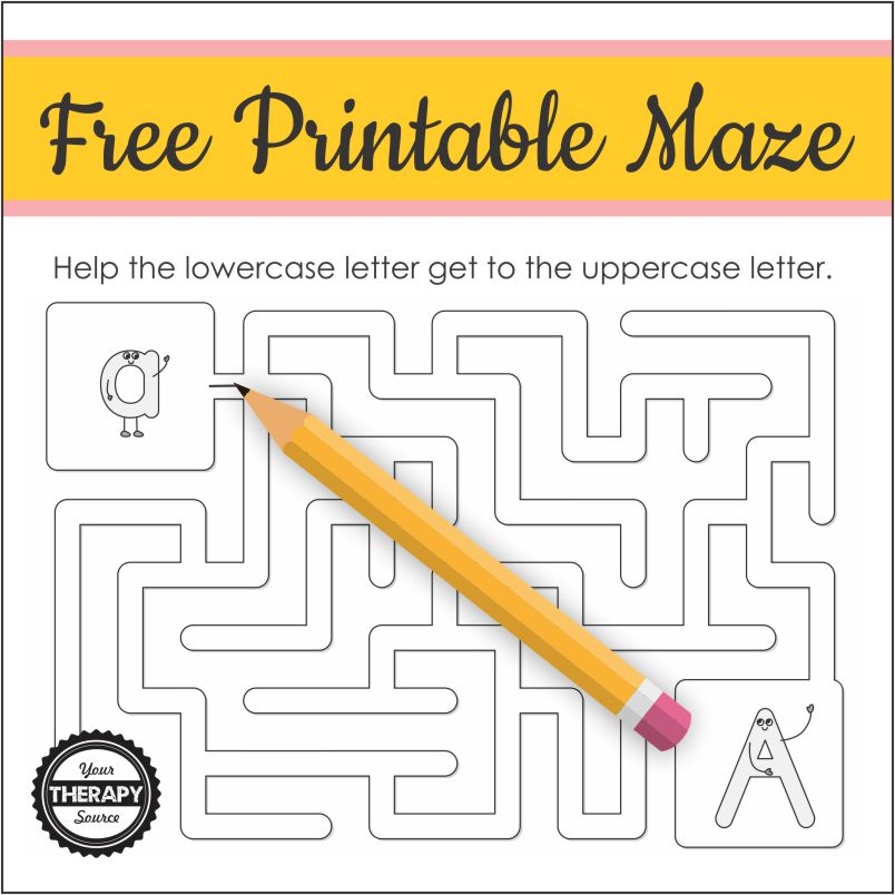 Letter A Maze Free Printable Your Therapy Source