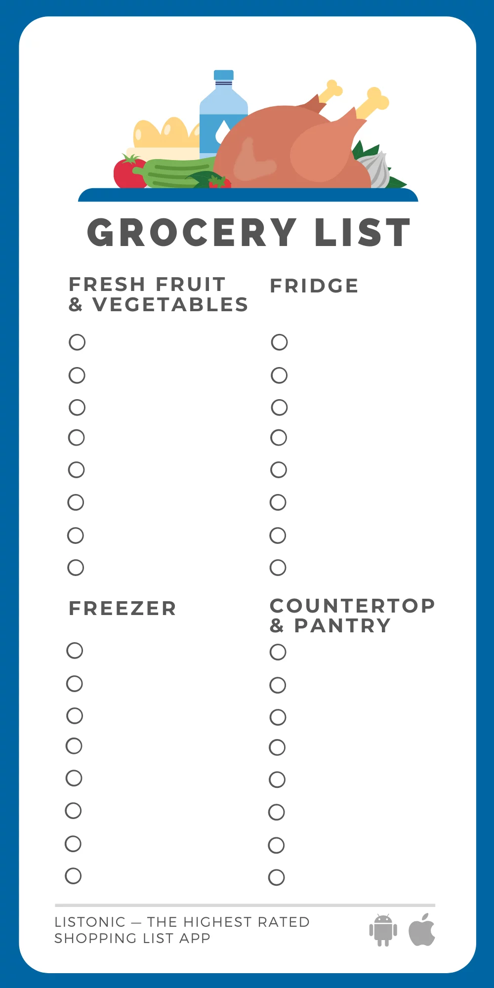 Free Printable Grocery Shopping List