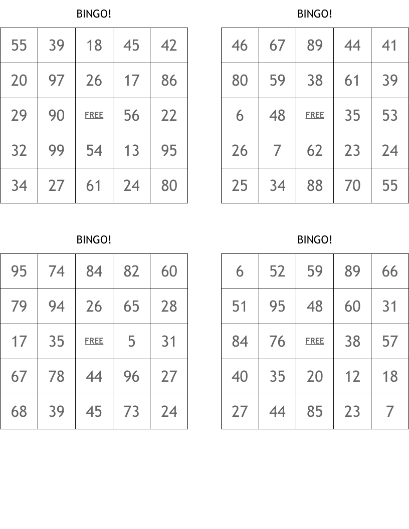 Momma D S Number Bingo WordMint