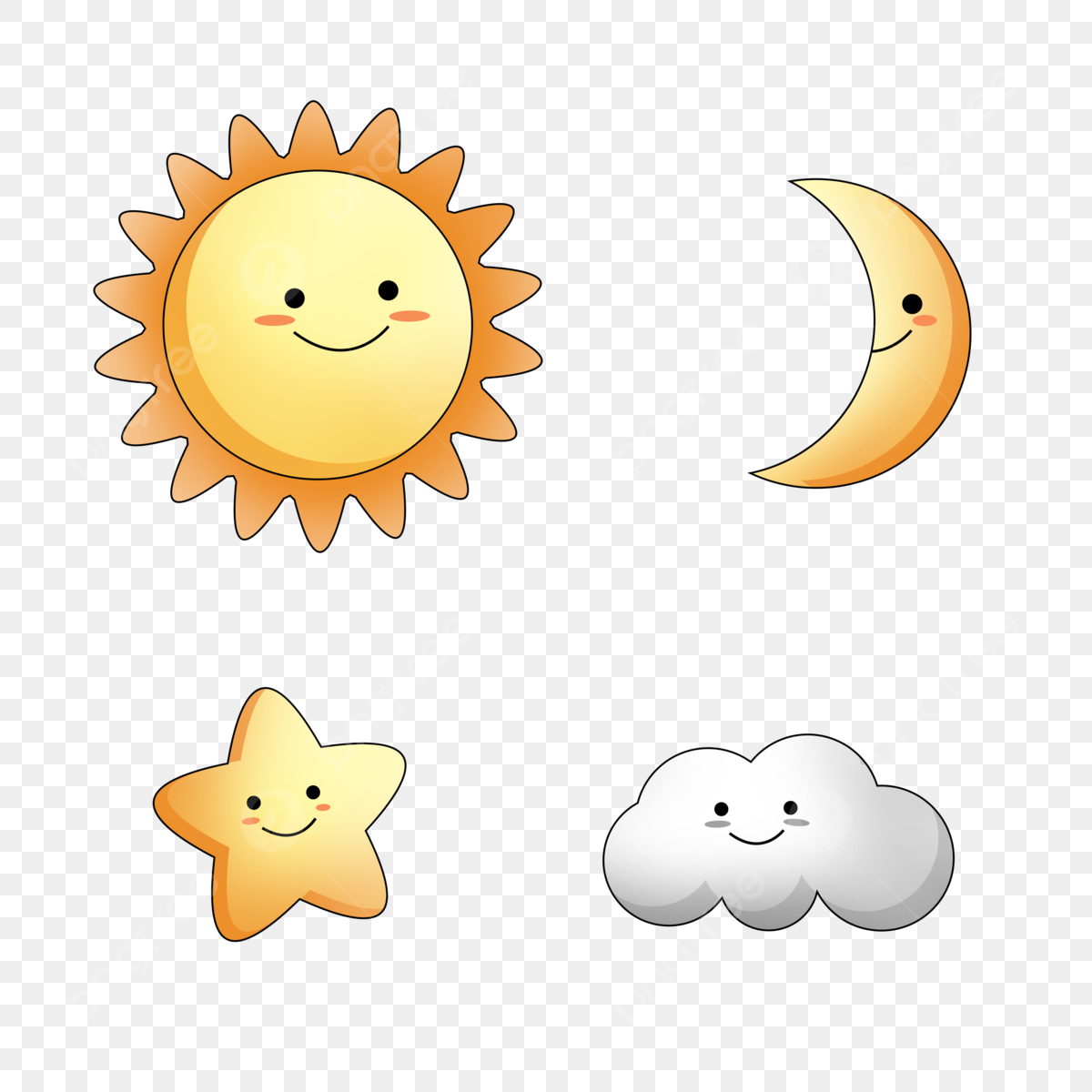 Moon Sun Star Hd Transparent Cute Sun Moon Star Cute Sun Cute Moon Cute Star PNG Image For Free Download