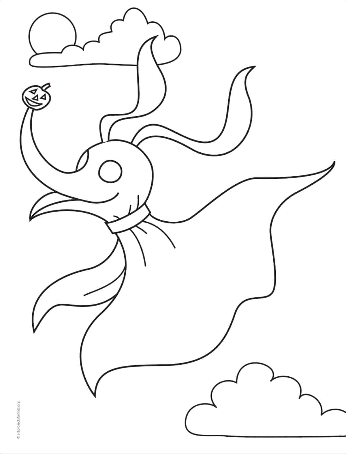Nightmare Before Christmas Zero Coloring Page