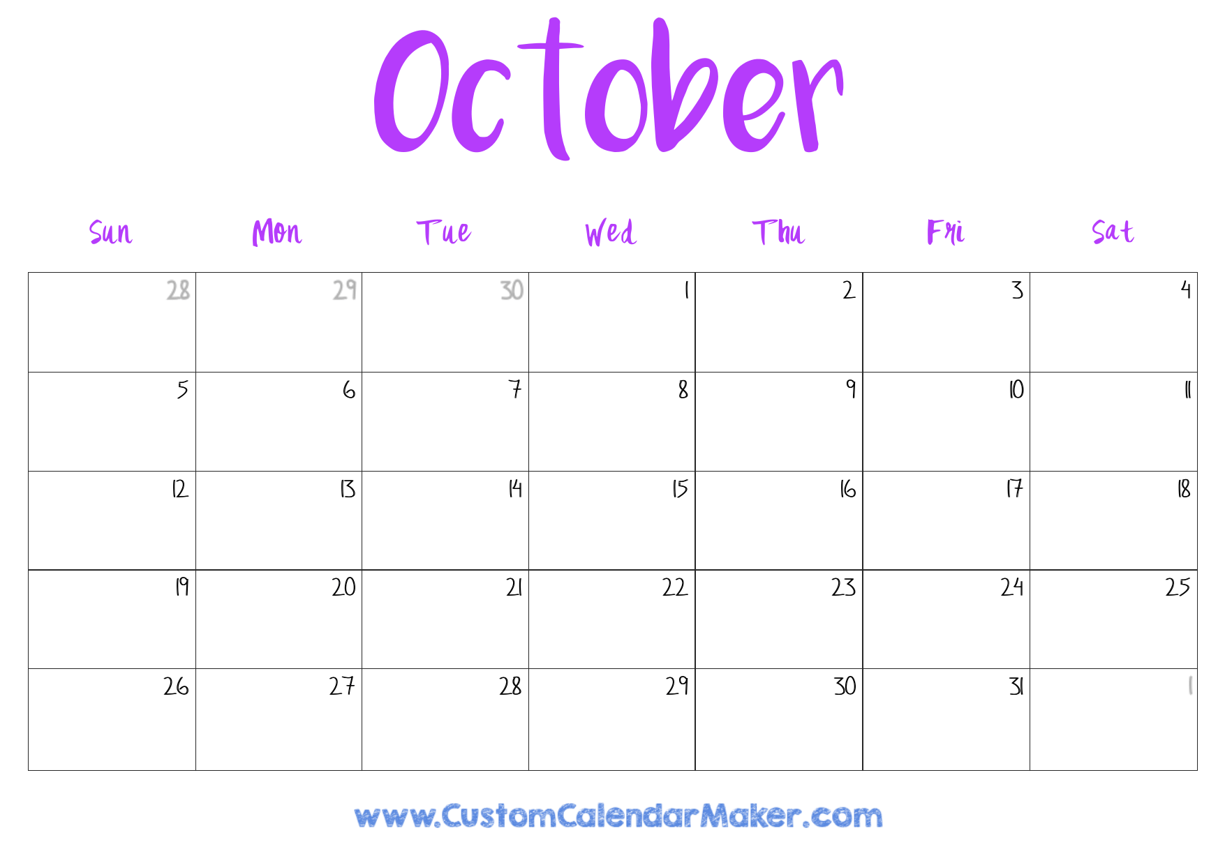 October 2025 Printable Calendar 23 Free Templates PDF Custom Calendar Maker October 2025 Printable Calendar 23 Free Templates PDF Custom Calendar Maker