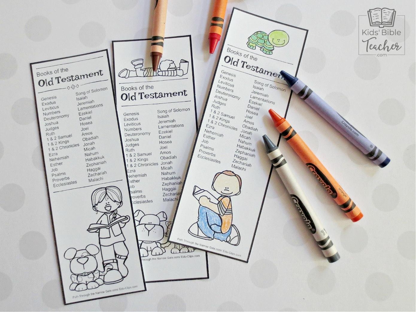 Old Testament Bible Bookmarks Kids Bible Teacher