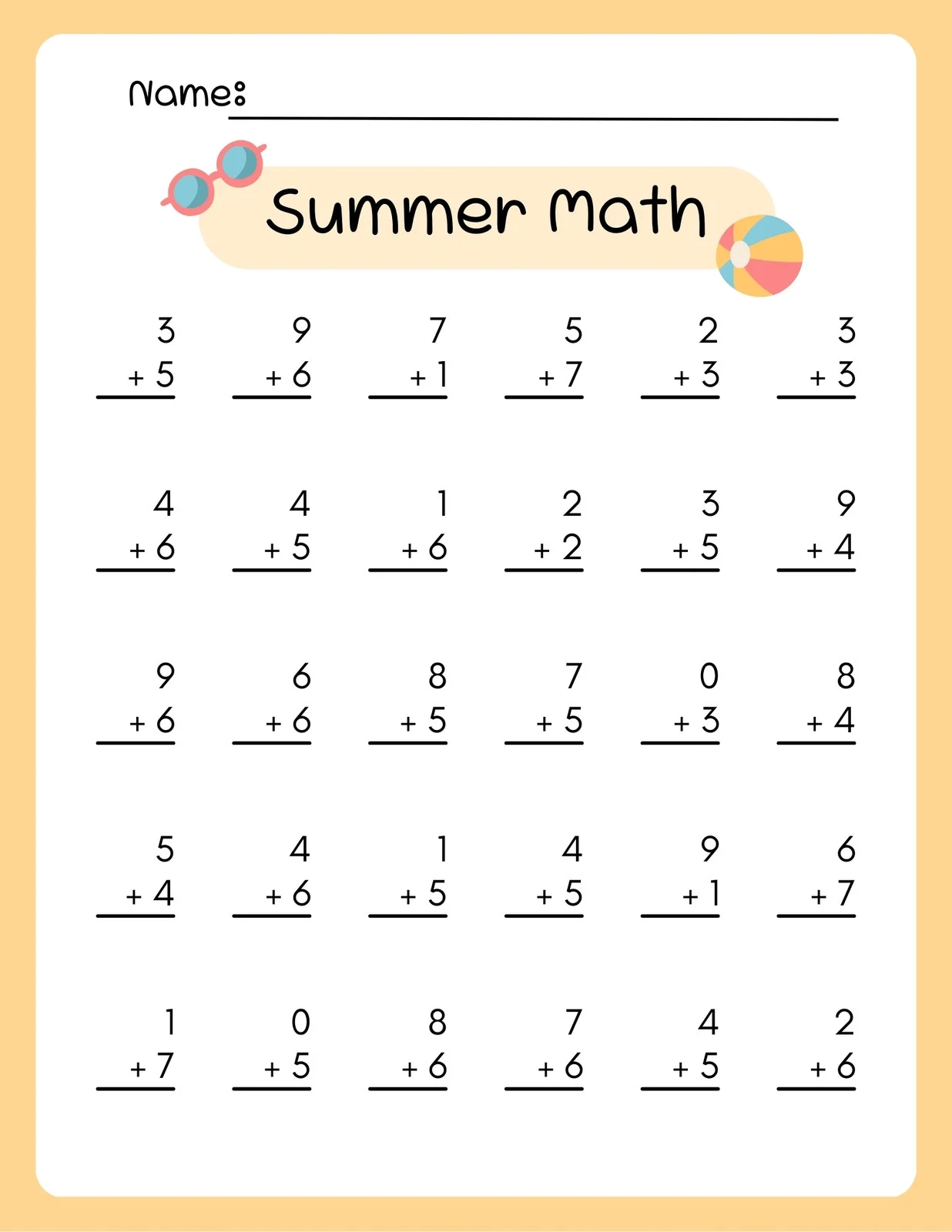 Page 2 Free Printable Customizable Math Worksheet Templates Canva
