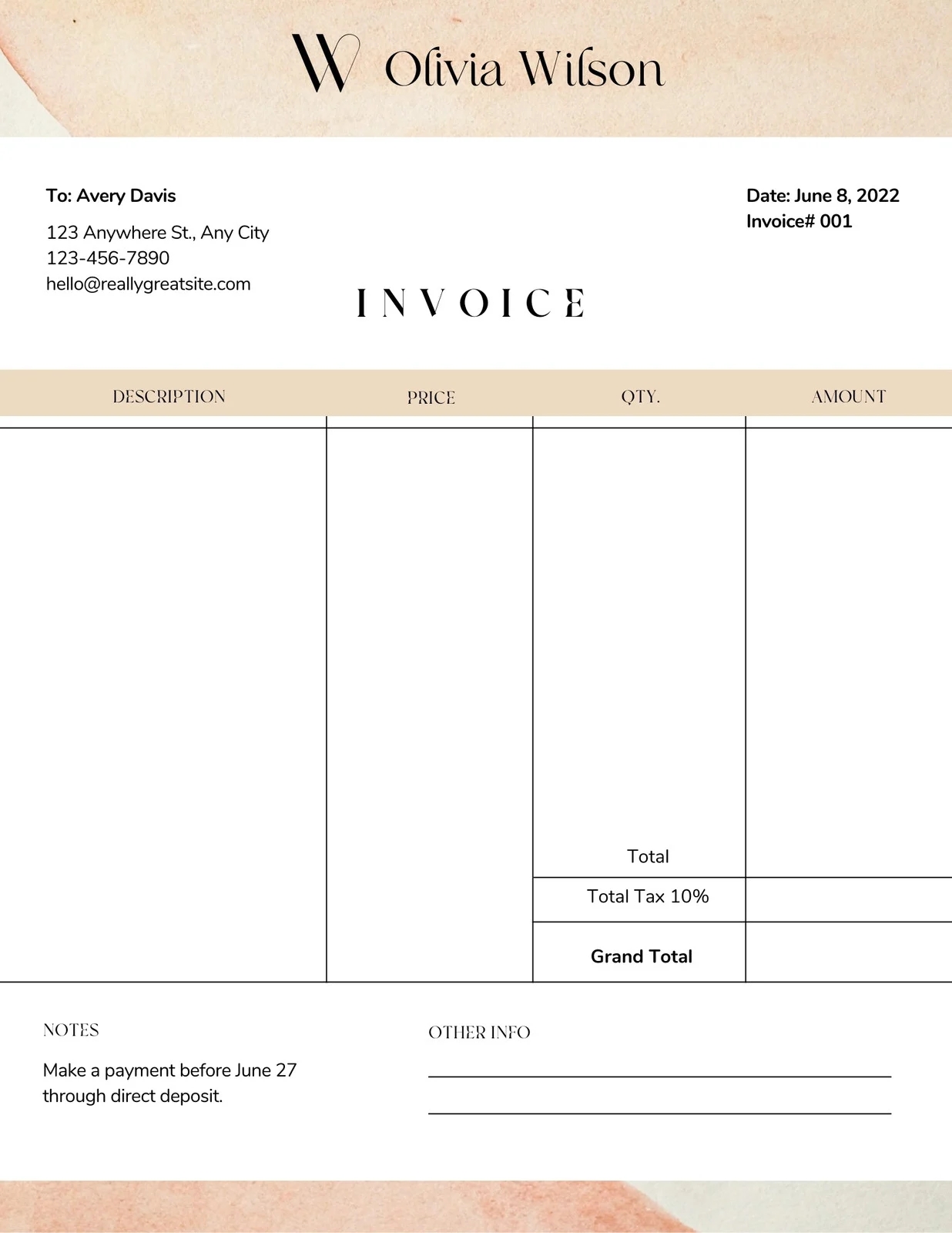 Page 3 Free Printable Customizable Service Invoice Templates Canva