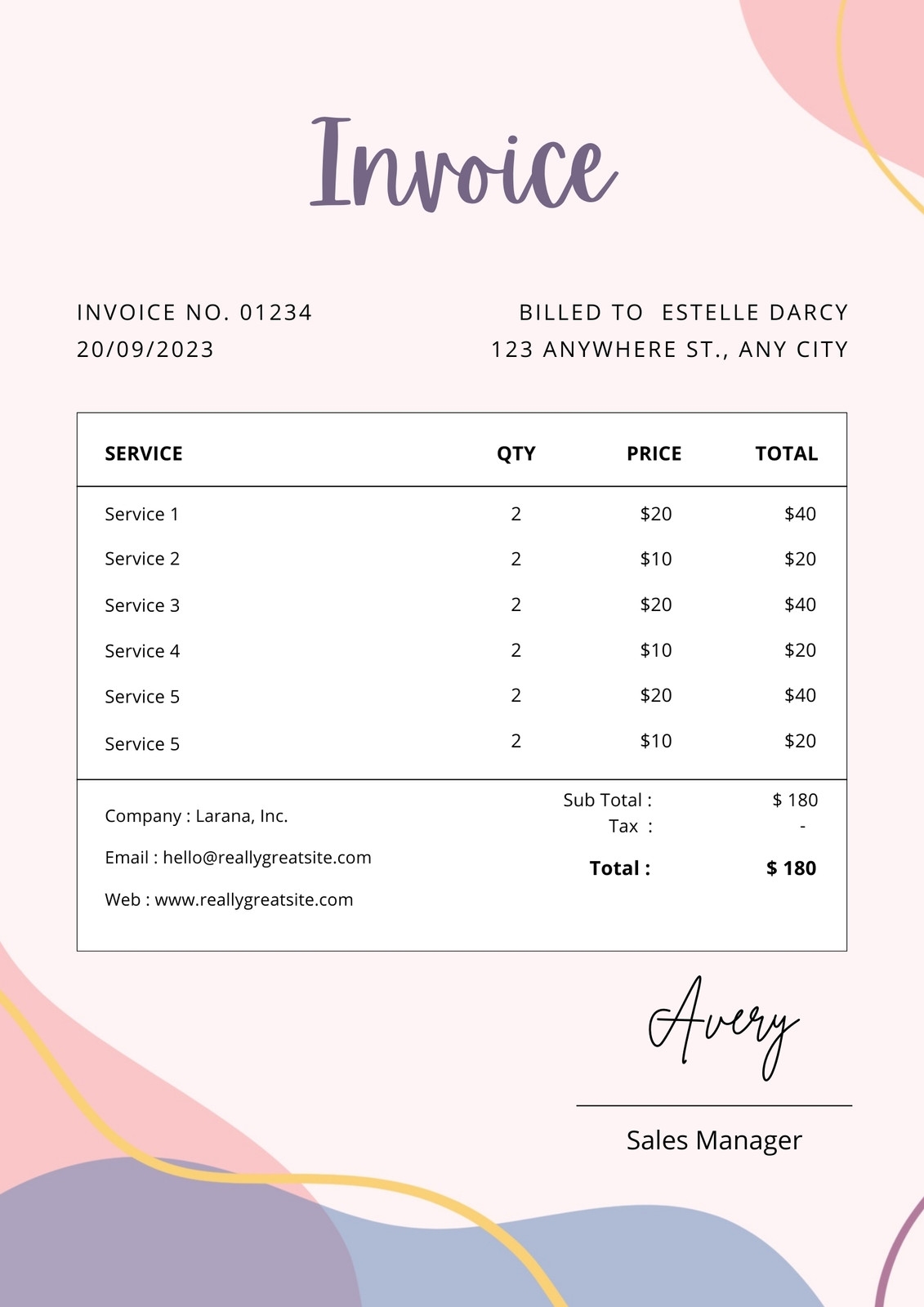 Page 5 Free Printable Customizable Service Invoice Templates Canva