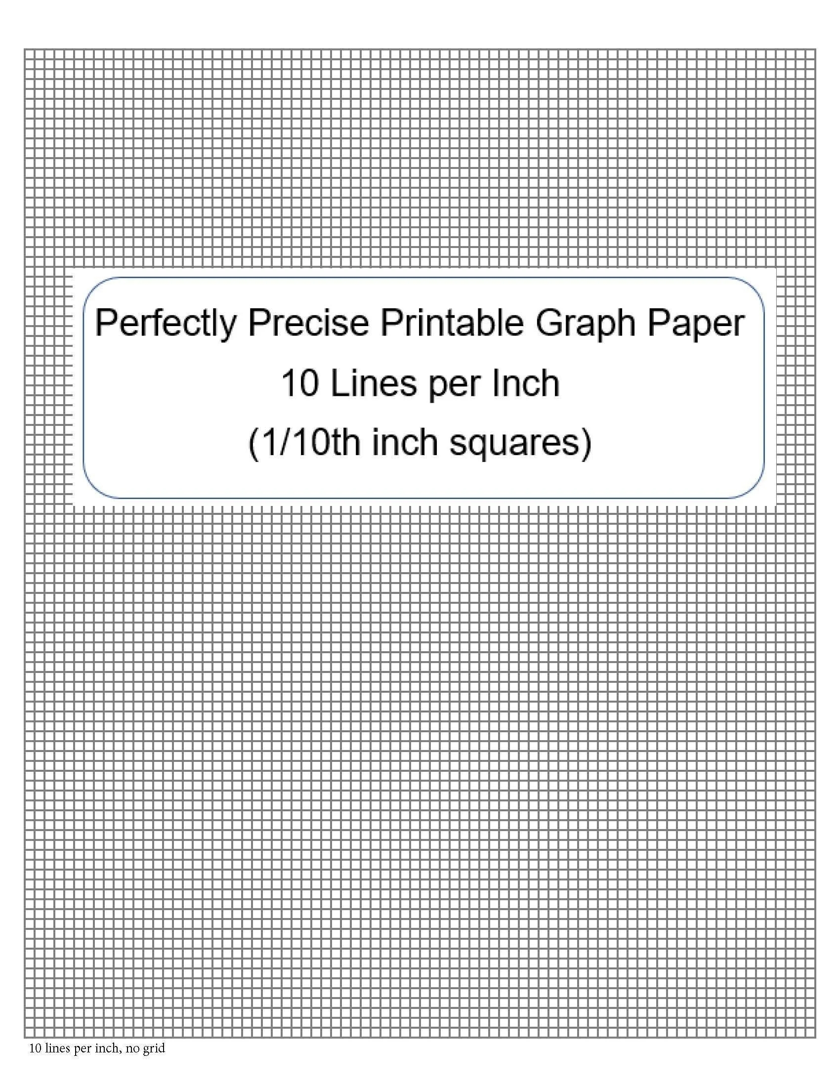 Perfectly Scaled And Precise Printable Graph Paper 10 Lines Per Inch No Grid 1 10 Inch Squares Etsy