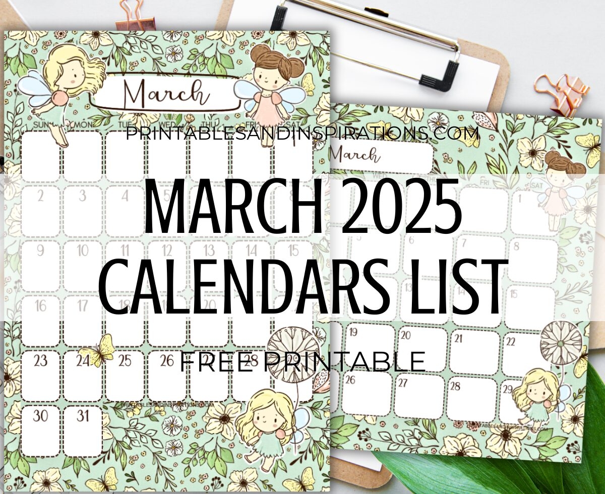 Pretty March 2025 Calendar Free Printable PDF Printables And Inspirations