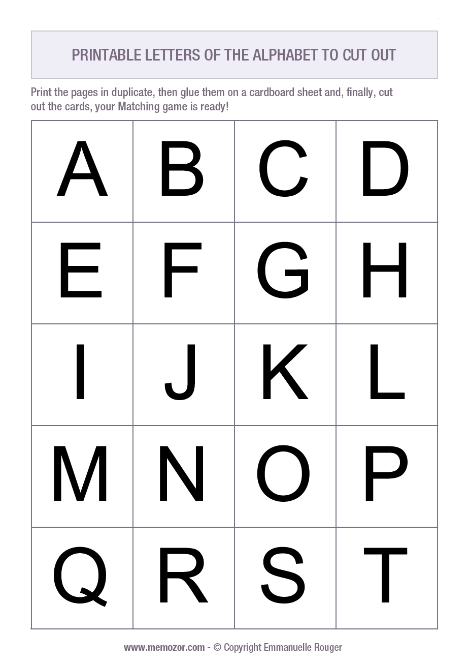 Printable Alphabet Letters 26 Letters A Z Memozor