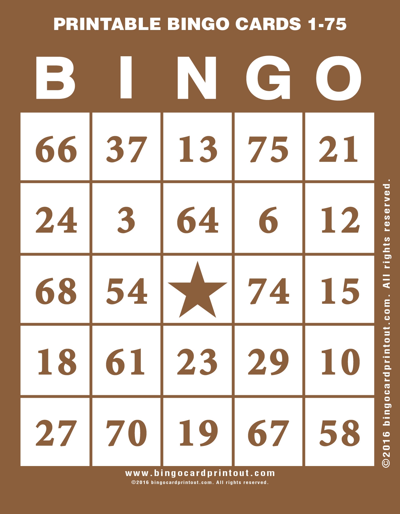Free Printable Bingo Cards With Numbers 1-75