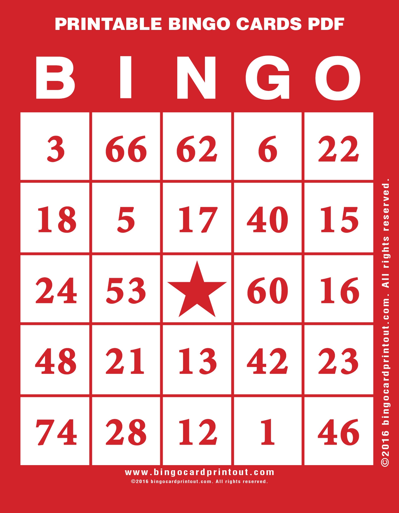 Printable Bingo Cards PDF BingoCardPrintout