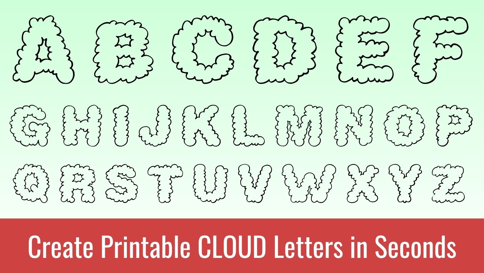 Printable Cloud Letters Free Alphabet Font Letter Templates