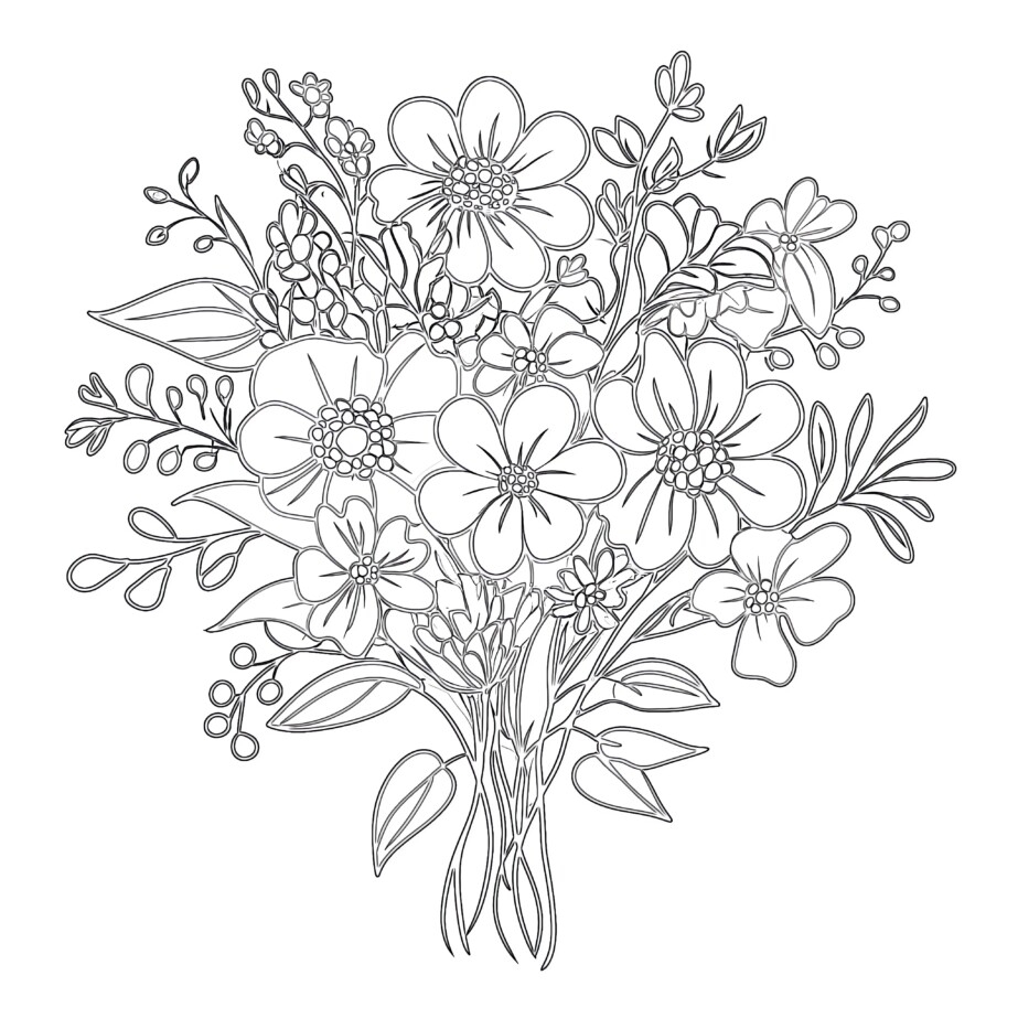 Printable Coloring Pages With Flowers Coloring Pages Mimi Panda