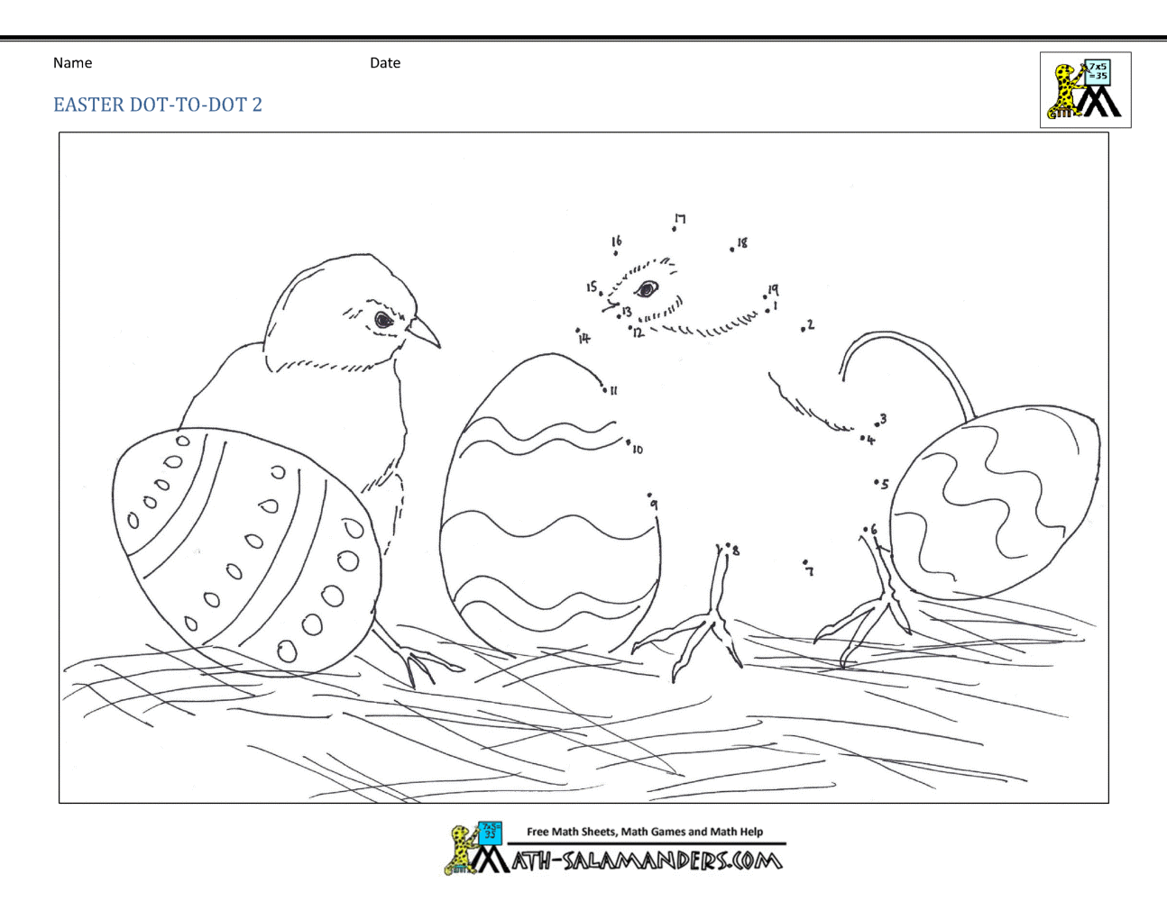 Printable Easter Dot To Dot