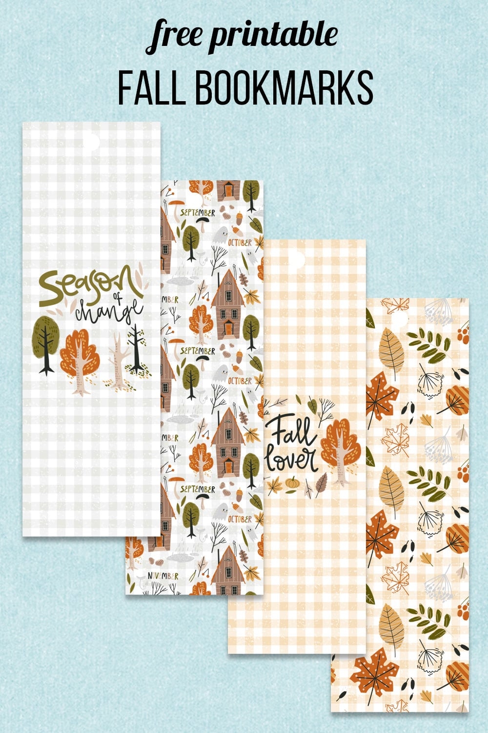 Printable Fall Bookmarks