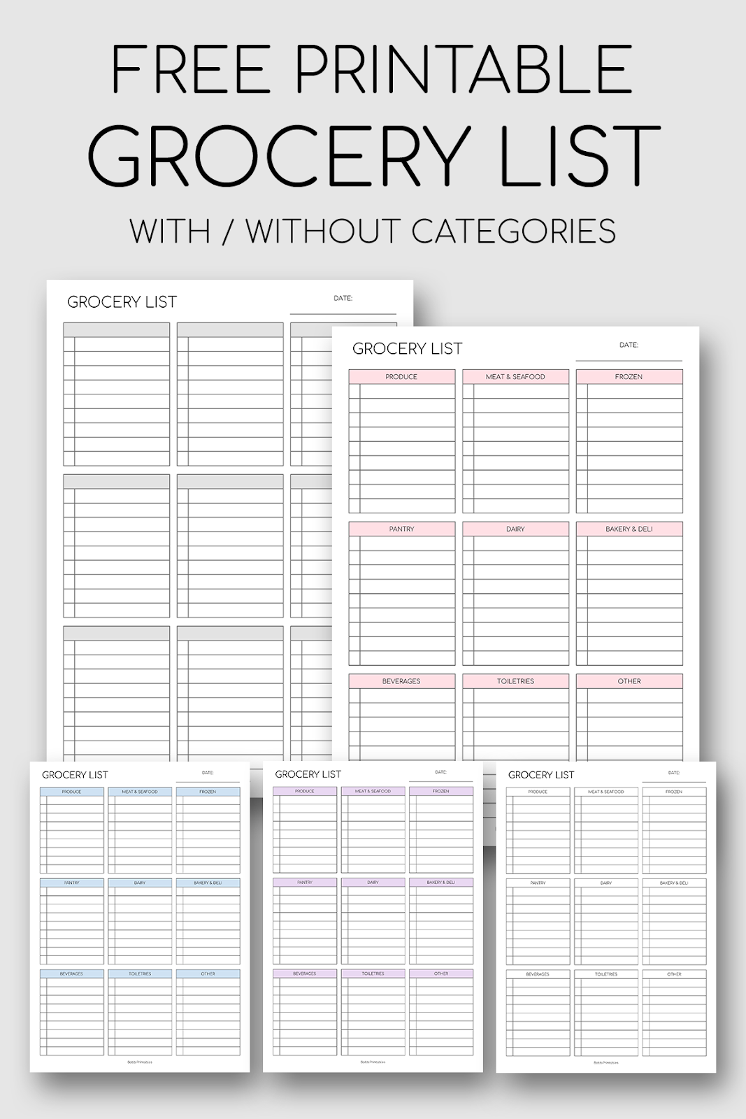 Printable Grocery List