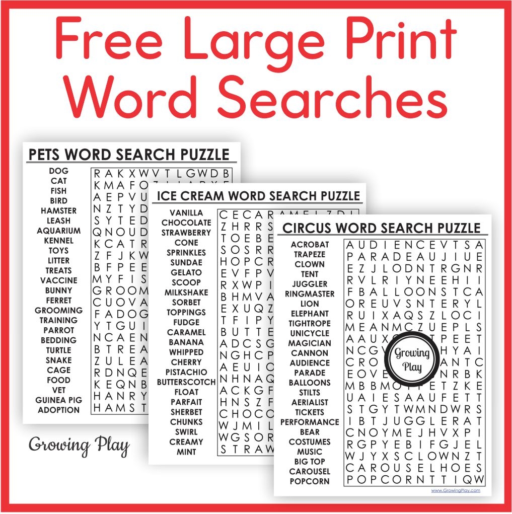 Free Printable Word Puzzles With Word List