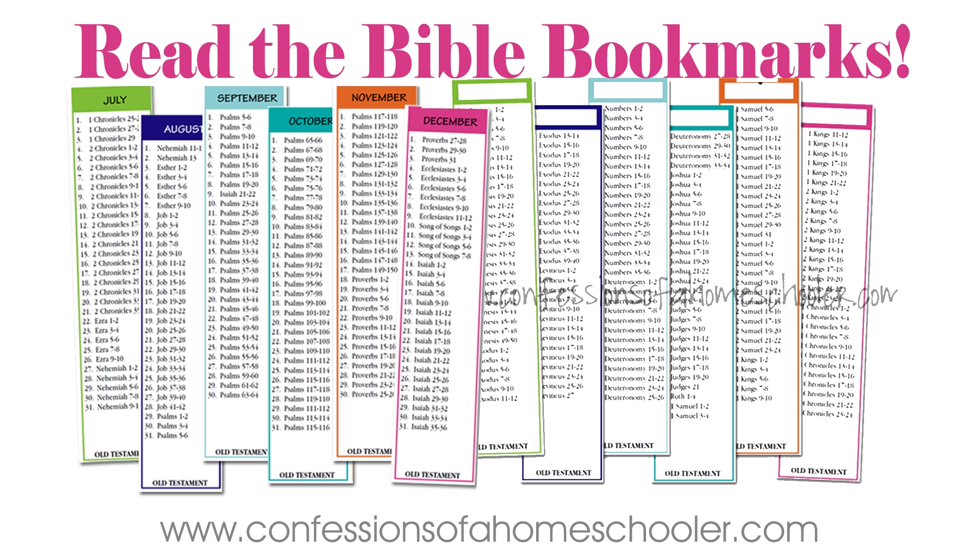 Books Of The Bible Bookmarks Free Printable