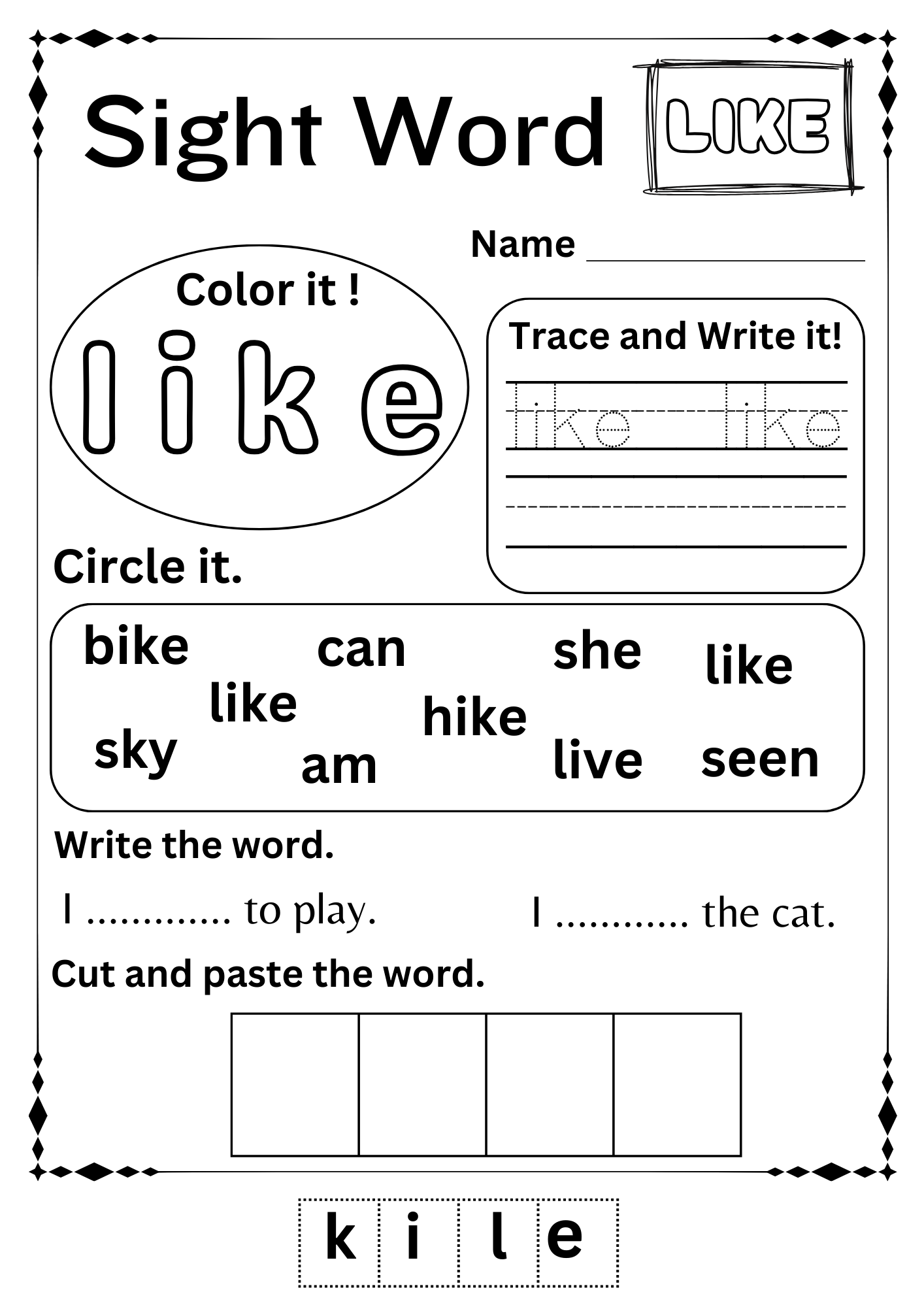 Free Printable Activities For Kindergarten
