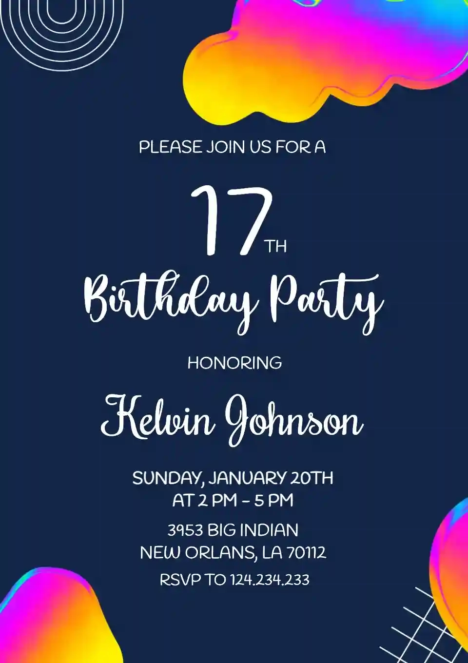 Birthday Invitations Free Printable Teen